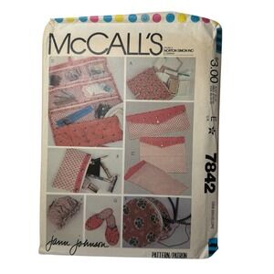 McCalls 7842 Vintage‎ 1981 Travel Accessories Bags Slippers Sewing Pattern Uncut